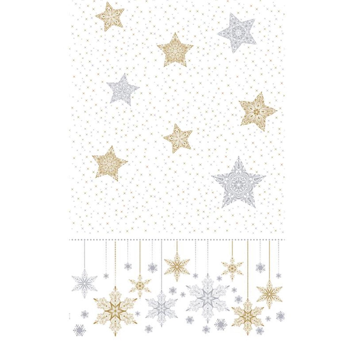 Tovaglia Duni Snowstars Bianca 138x220 cm