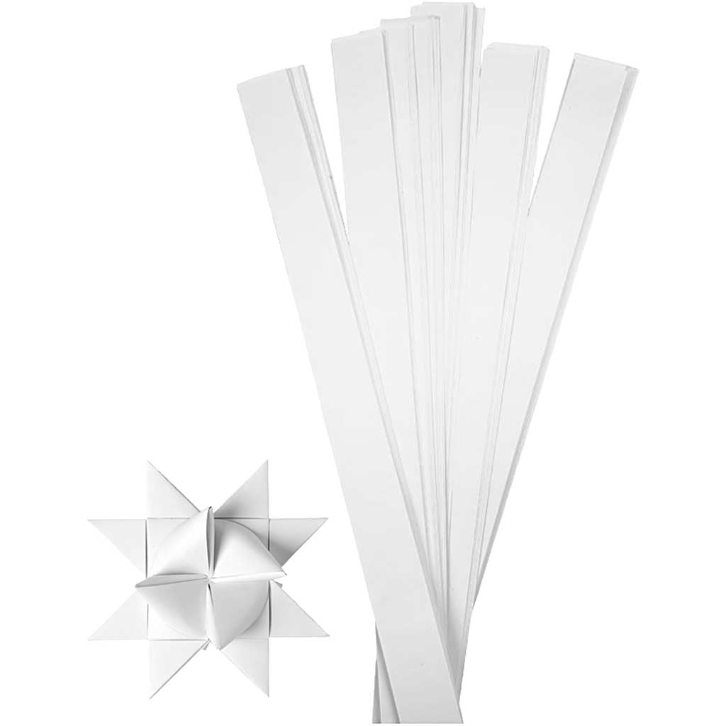 Strisce intrecciate Creativ company, l: 73 cm, d 11,5 cm, l: 25 mm, bianco, 100 strisce 1 scatola