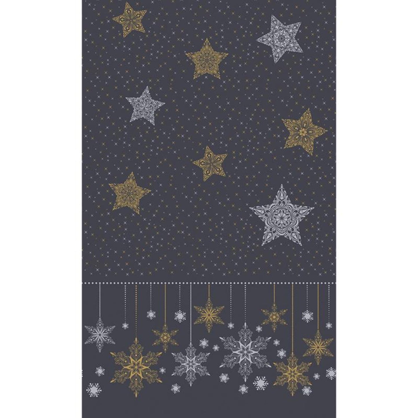 Duni mantel estrellas de nieve negro 138 x 220 cm | 5 piezas
