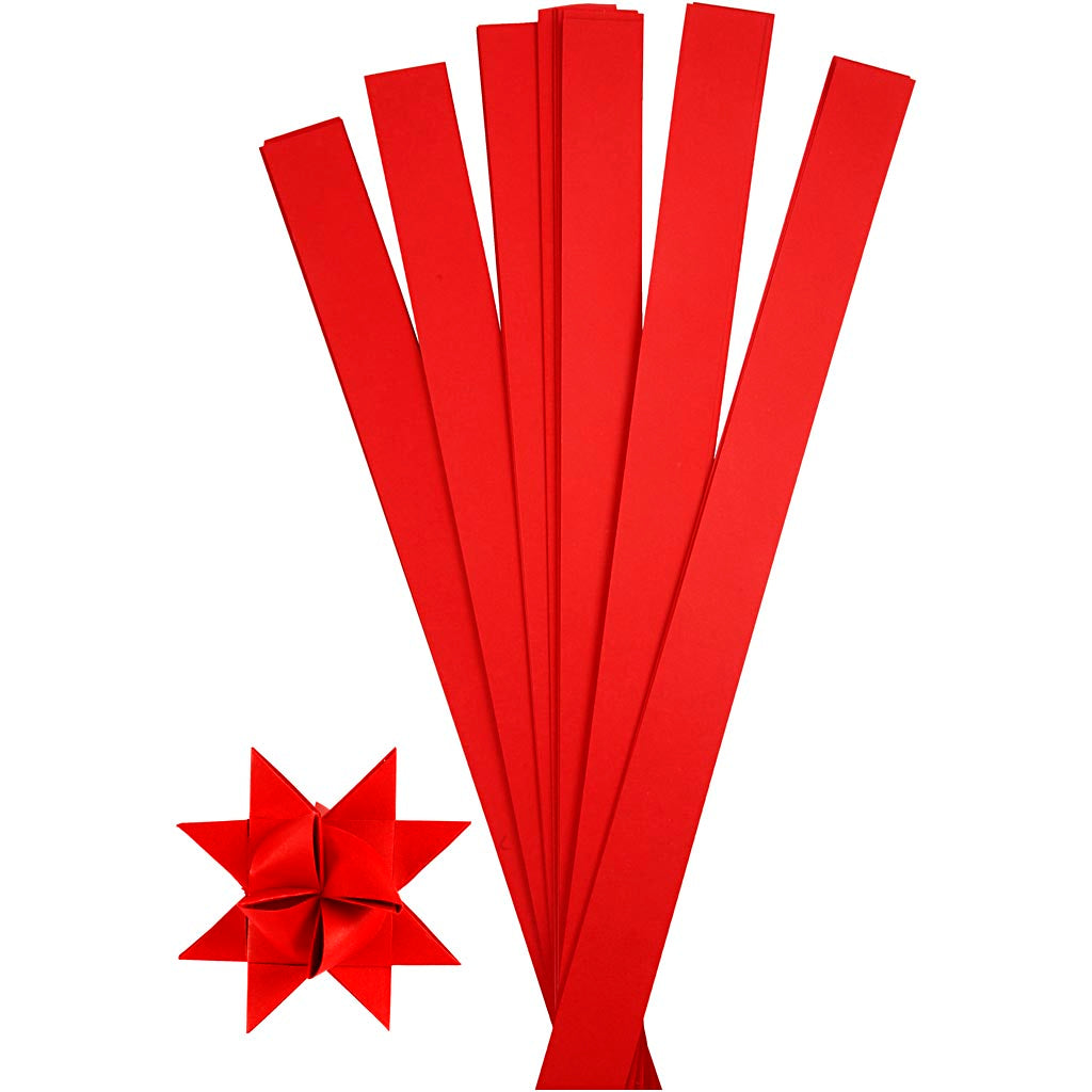 Strisce intrecciate Creative Company, l: 73 cm, l: 25 mm, d 11,5 cm, rosso, 100 strisce 1 scatola