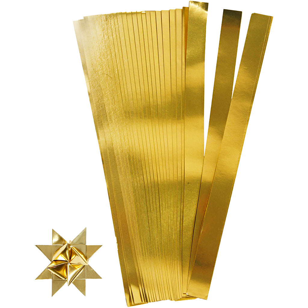 Strisce intrecciate Creativ Company, l: 73 cm, l: 25 mm, d 11,5 cm, oro, 100 strisce 1 scatola