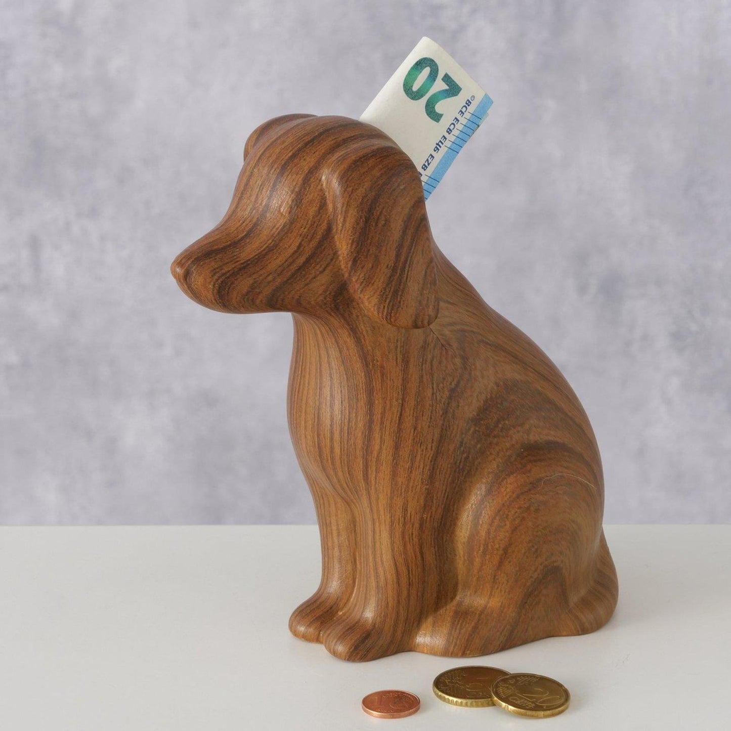 Boltze home spaarpot hond wilhelmy h15cm bruin keramiek
