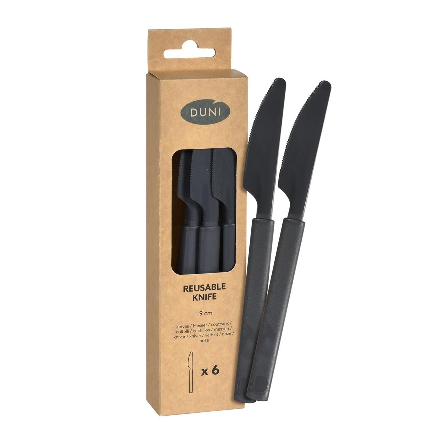 Coltelli in plastica Duni granito 19 cm 6 pz