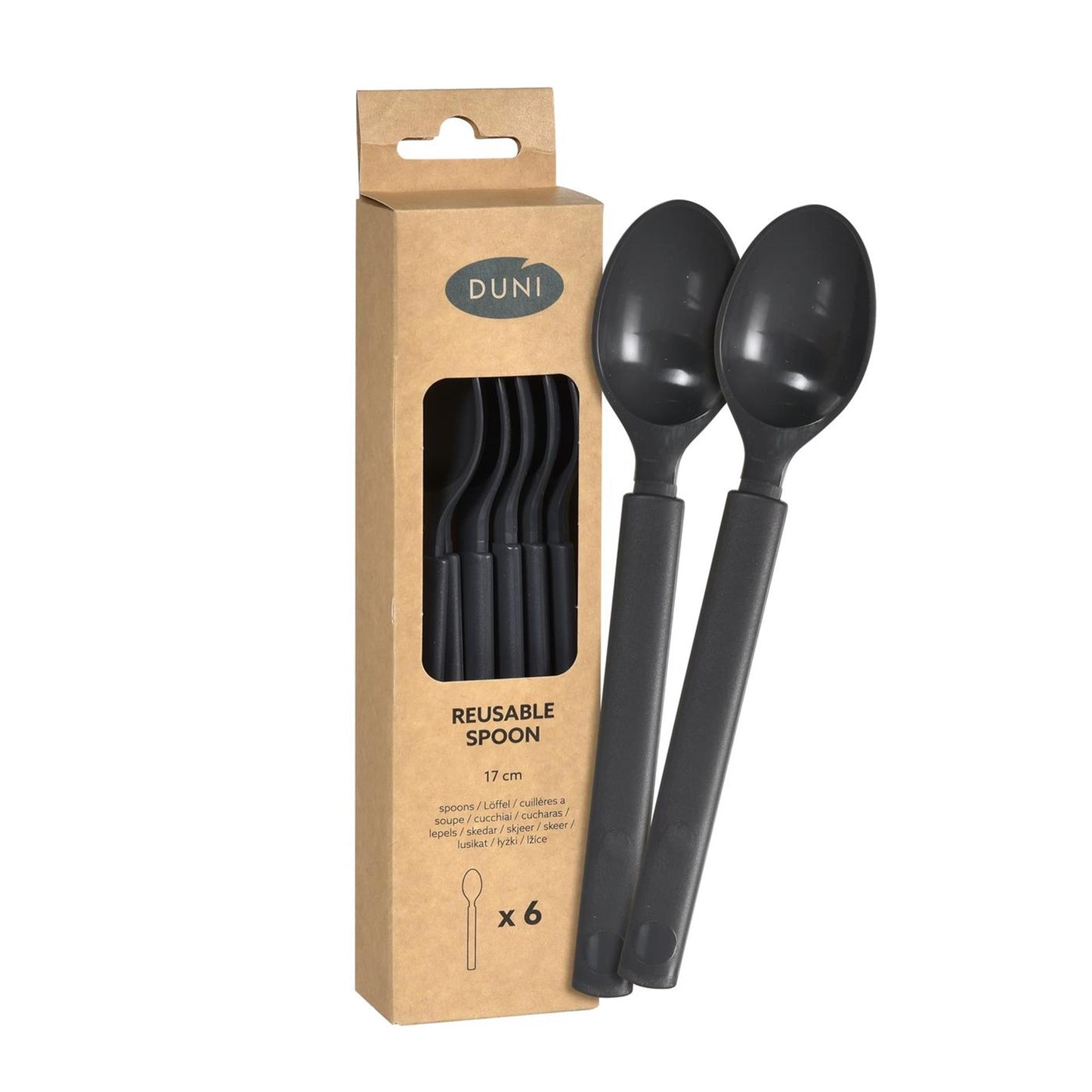 Duni cucharas plastico granito 17cm 6uds
