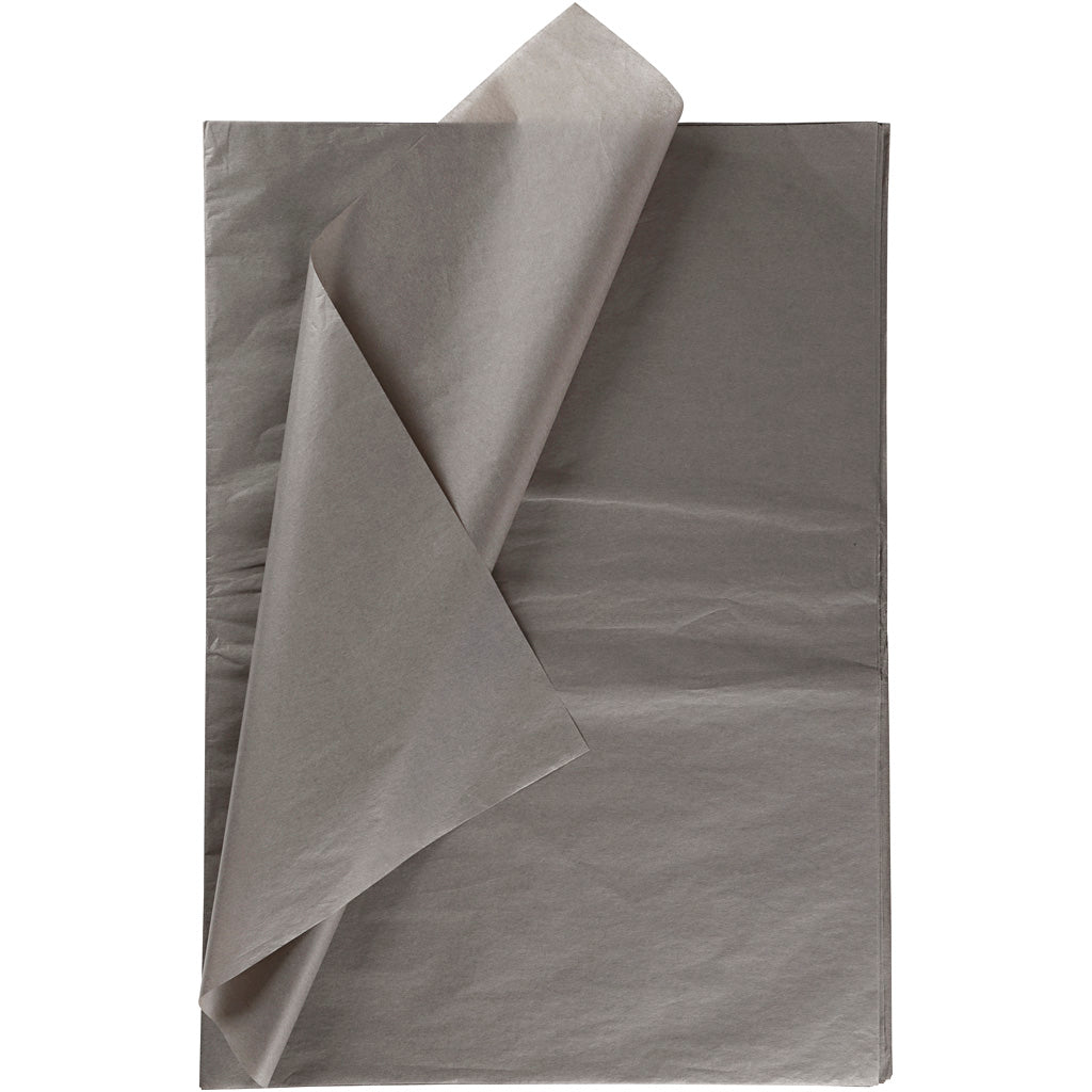 Papel de seda Creativ company, hoja 50x70 cm, 17 gr, gris oscuro, 25 hojas 1 caja