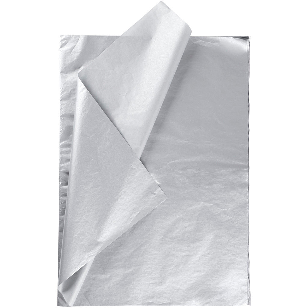 Papel de seda Creativ company, hoja 50x70 cm, 14 gr, plateado, 25 hojas 1 caja