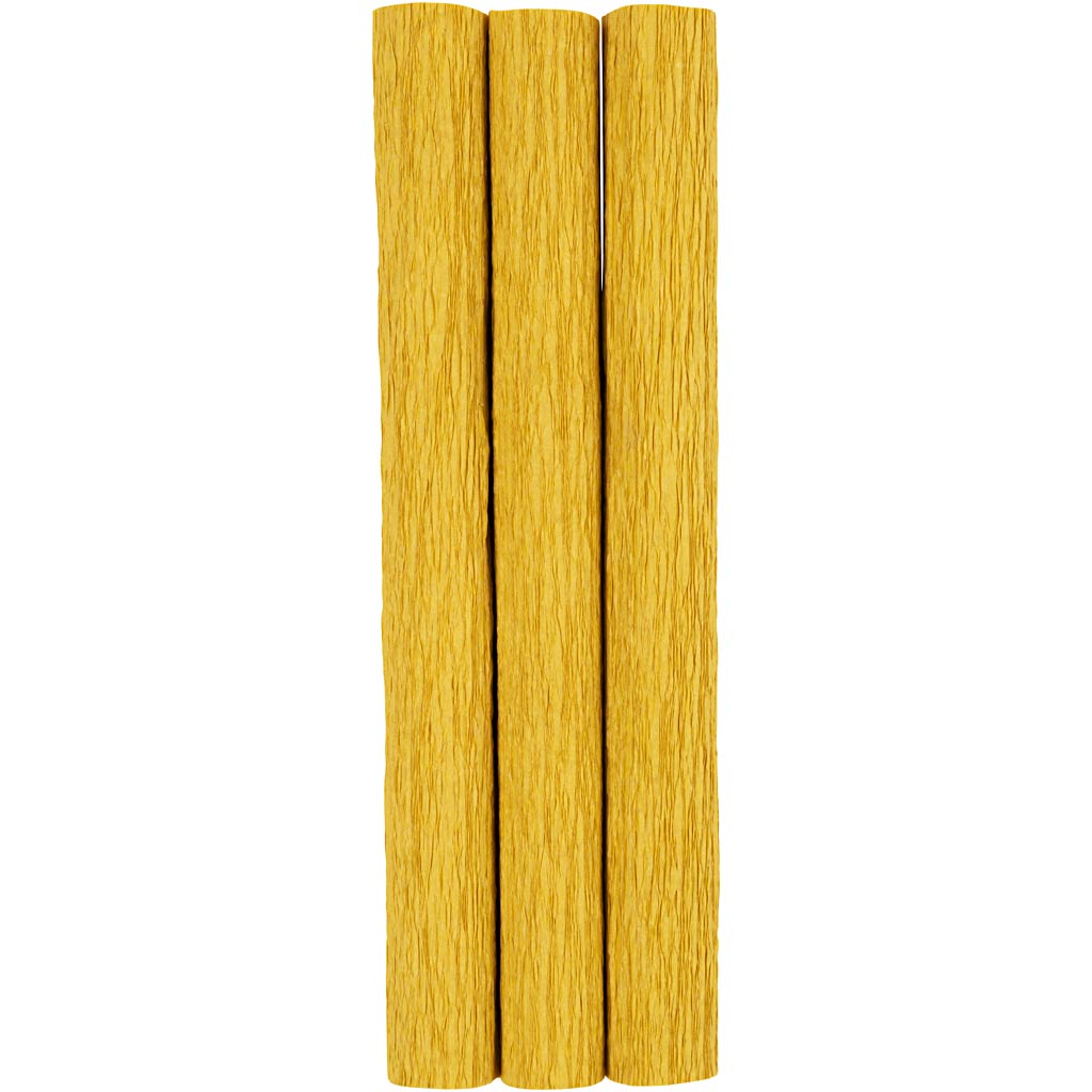 Carta crespa Creative Company, foglio 25x60 cm, rapporto crespa: 180%, 105 gr, curry, 3 fogli 1 scatola