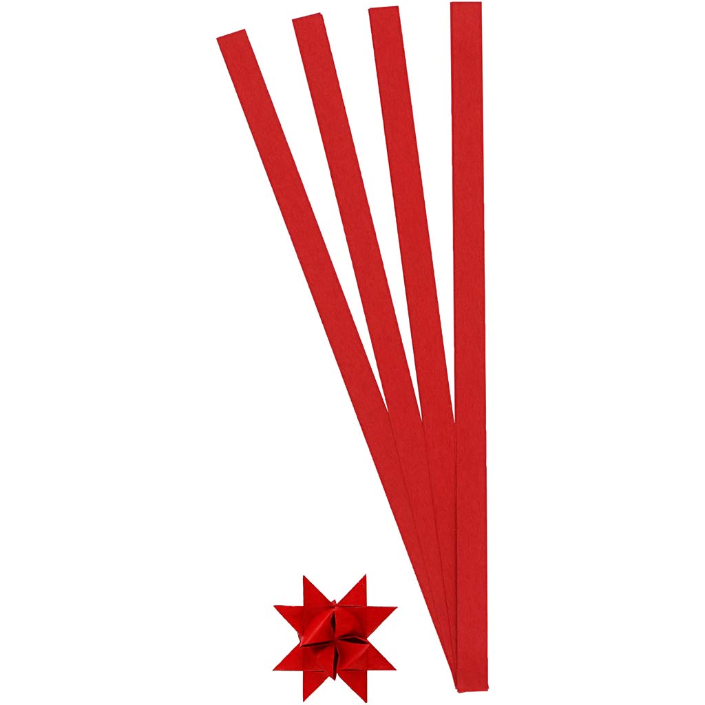 Strisce intrecciate Creative Company, l: 45 cm, l: 10 mm, d 4,5 cm, rosso, 100 strisce 1 scatola