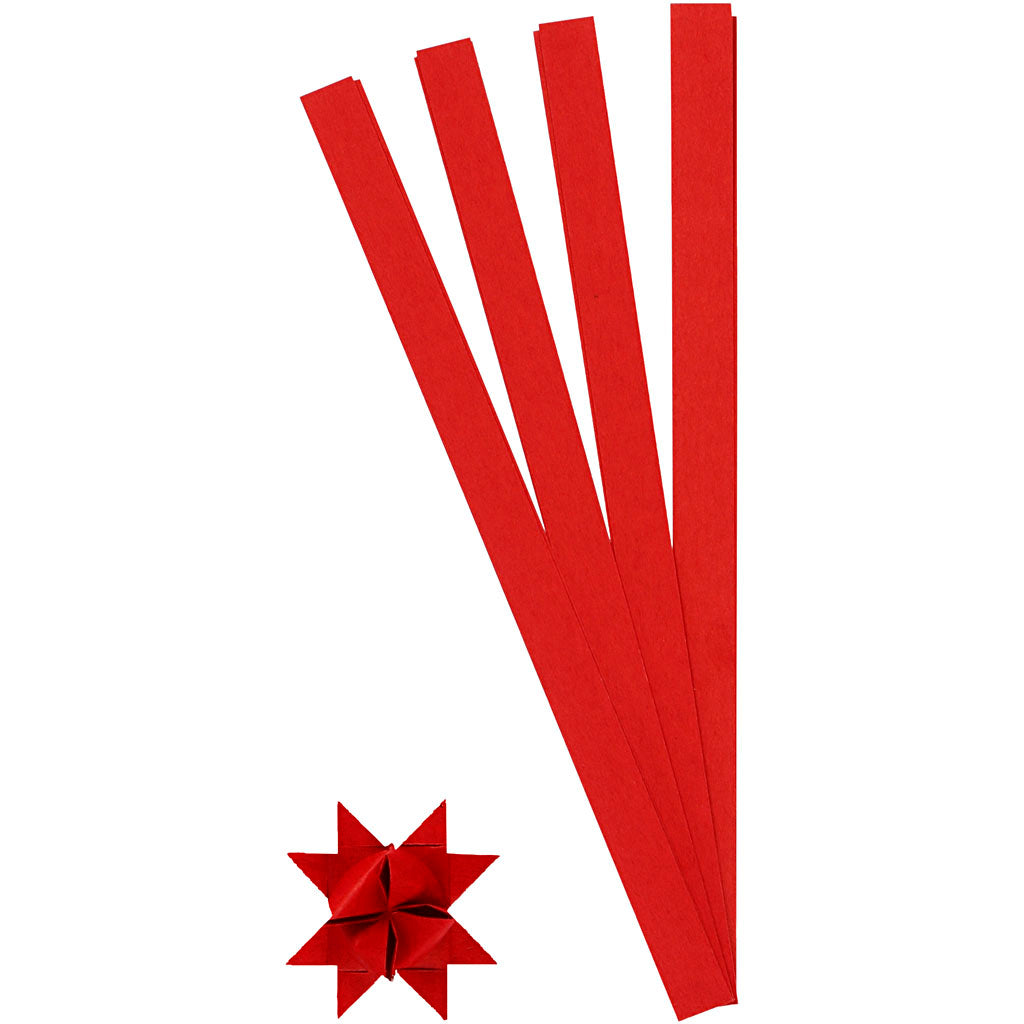 Strisce intrecciate Creative Company, l: 45 cm, l: 15 mm, d 6,5 cm, rosso, 100 strisce 1 scatola