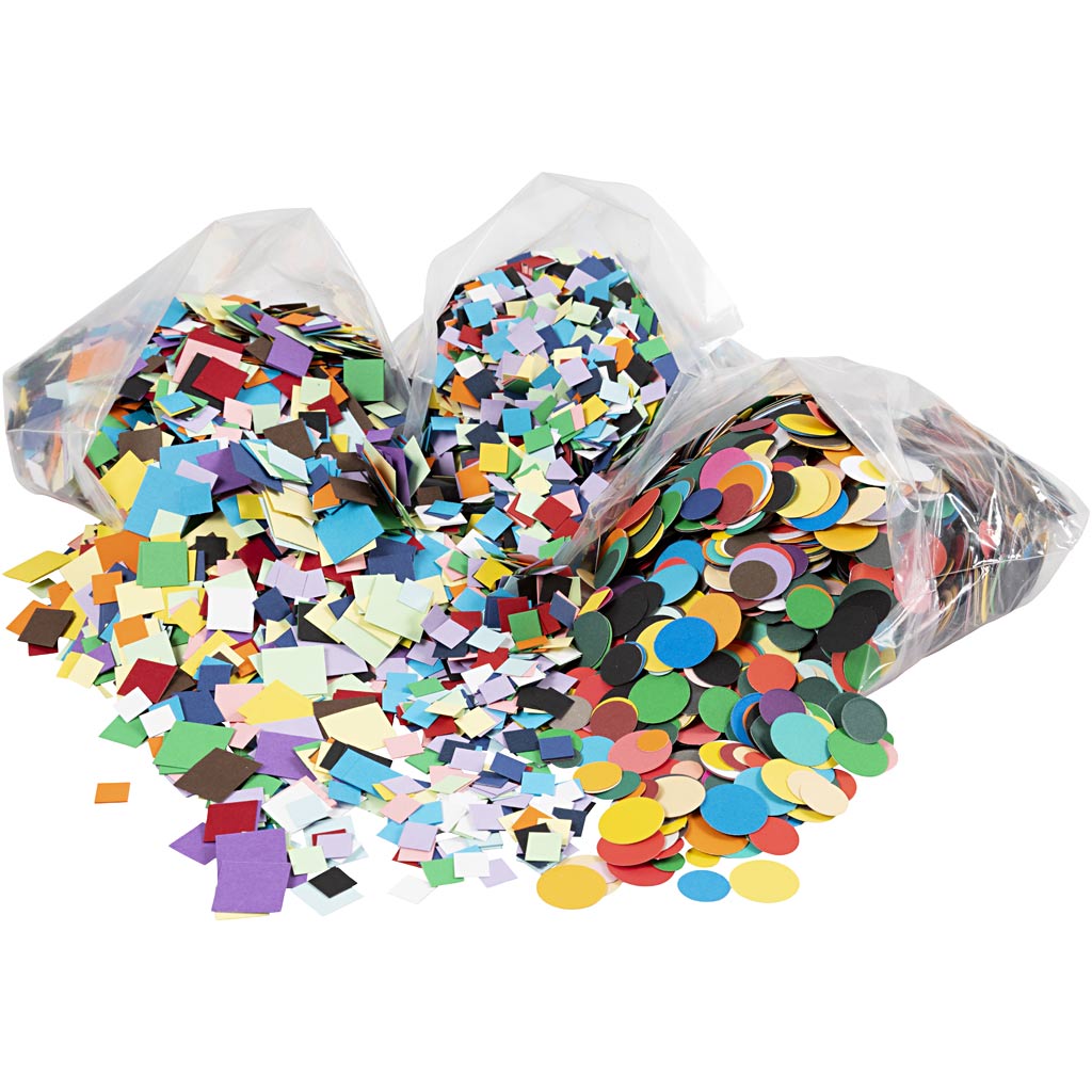 Mosaico in cartone Creative Company, misura 10+15+20 mm, ca. 80000 pezzi, vari colori, 8x180 g 1 scatola