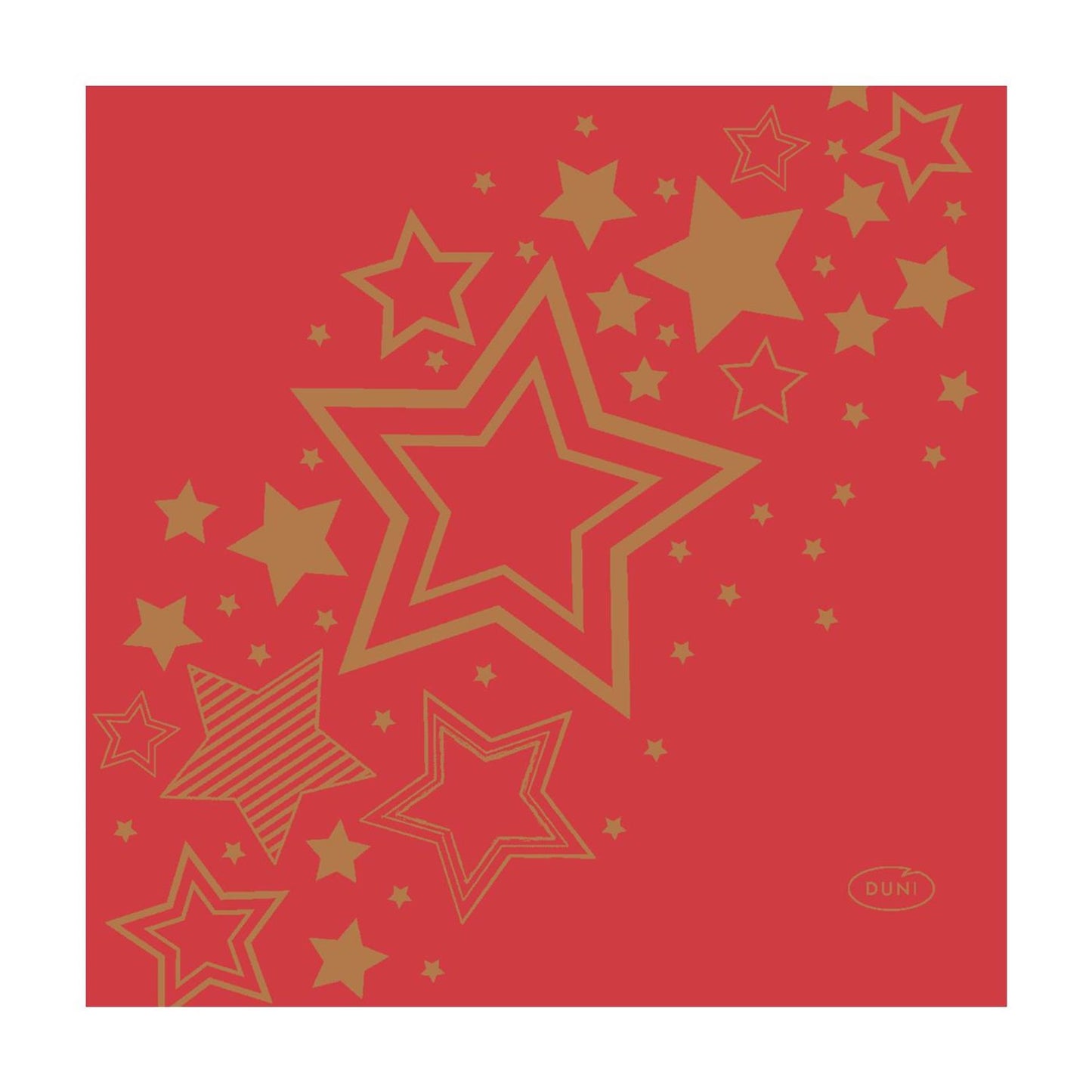 Duni servilletas estrella navideña rojo 24x24cm
