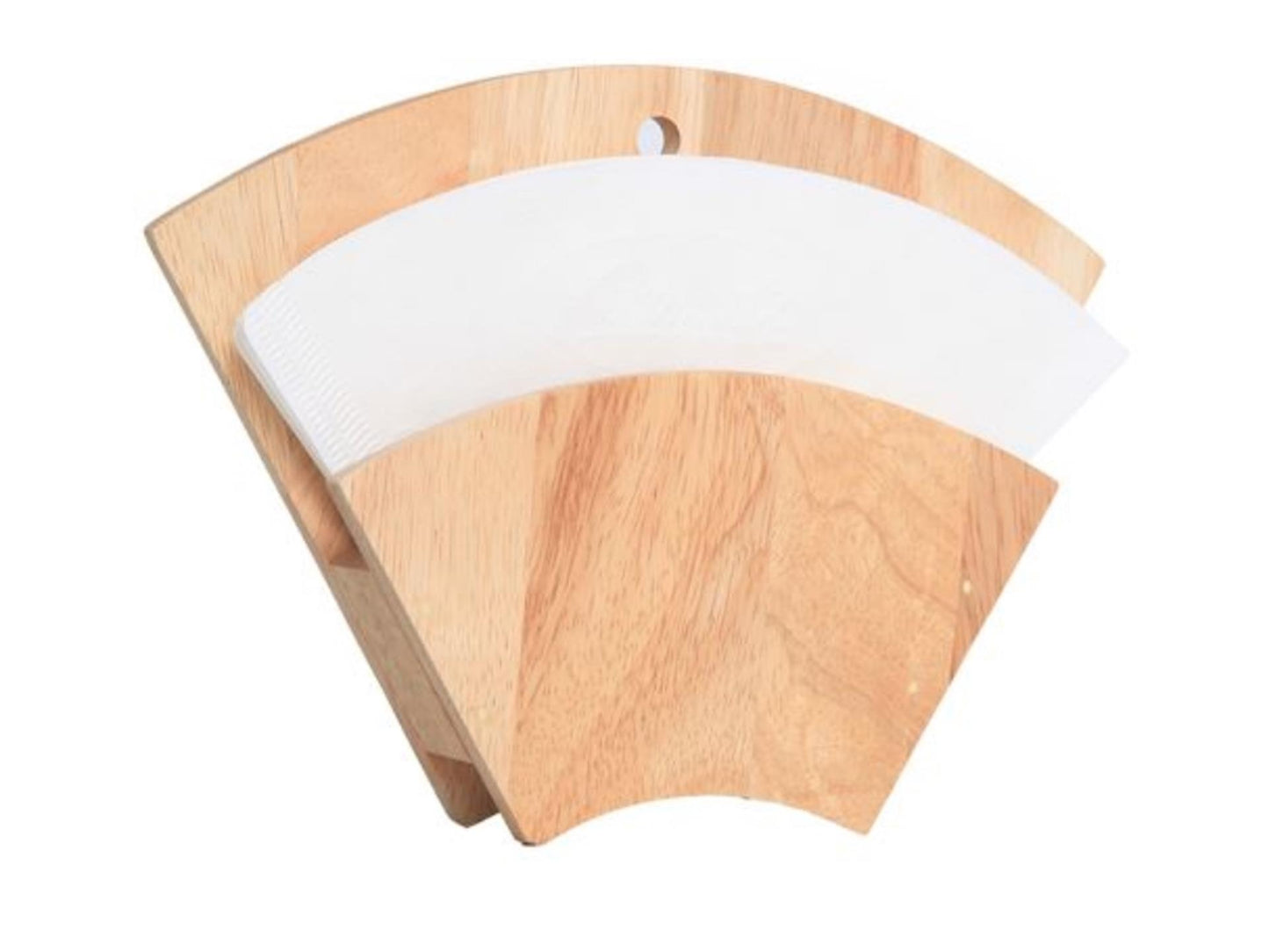 Acogedor y moderno portafiltros de café de madera.