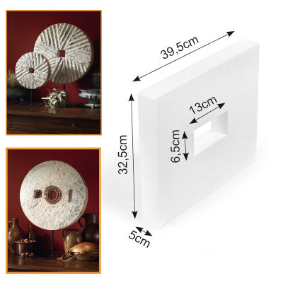 Vaessen creative • piatto di polistirolo 32,5x39x5 cm con foro 6,5x13 cm