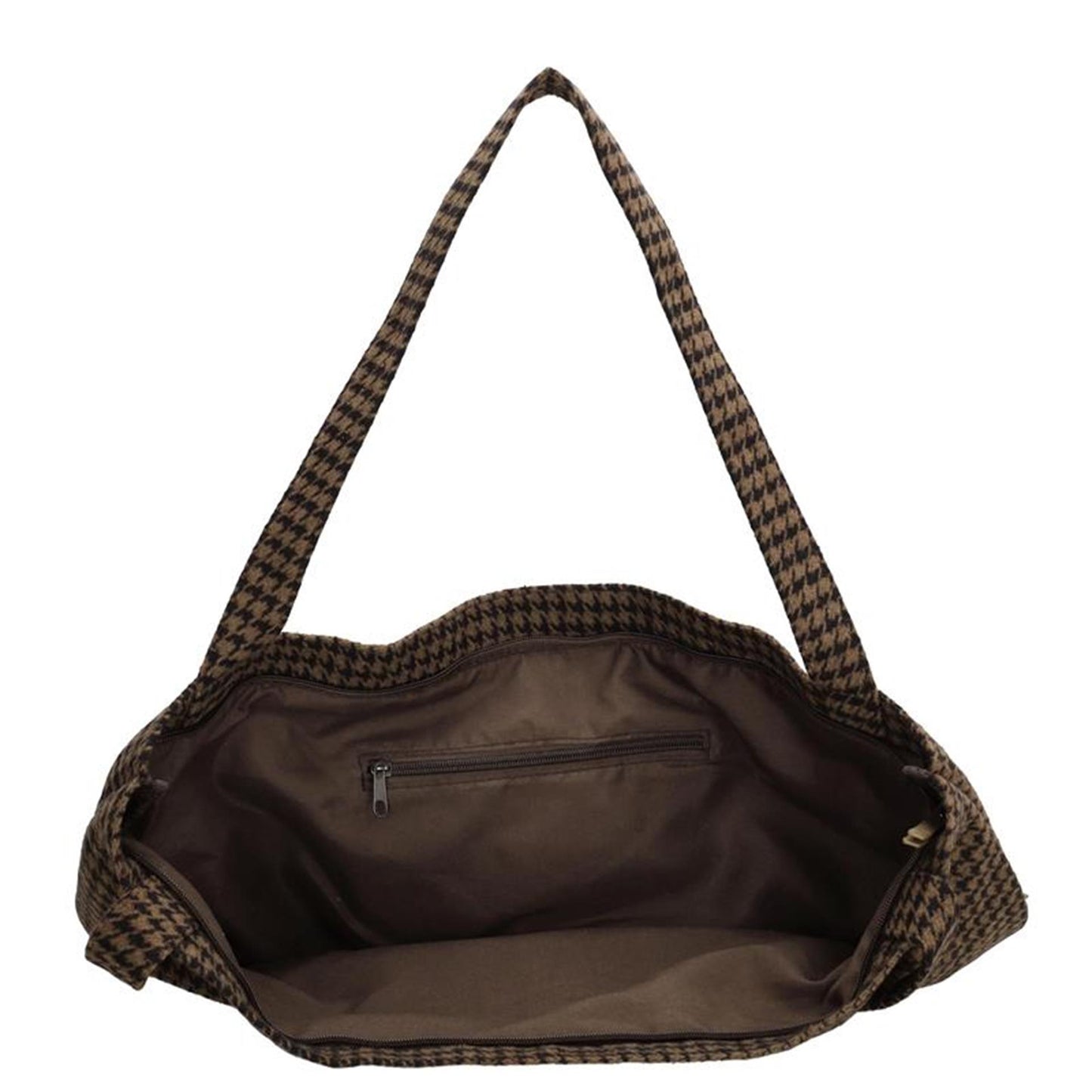 Shopper Beagles pied de poule marrone