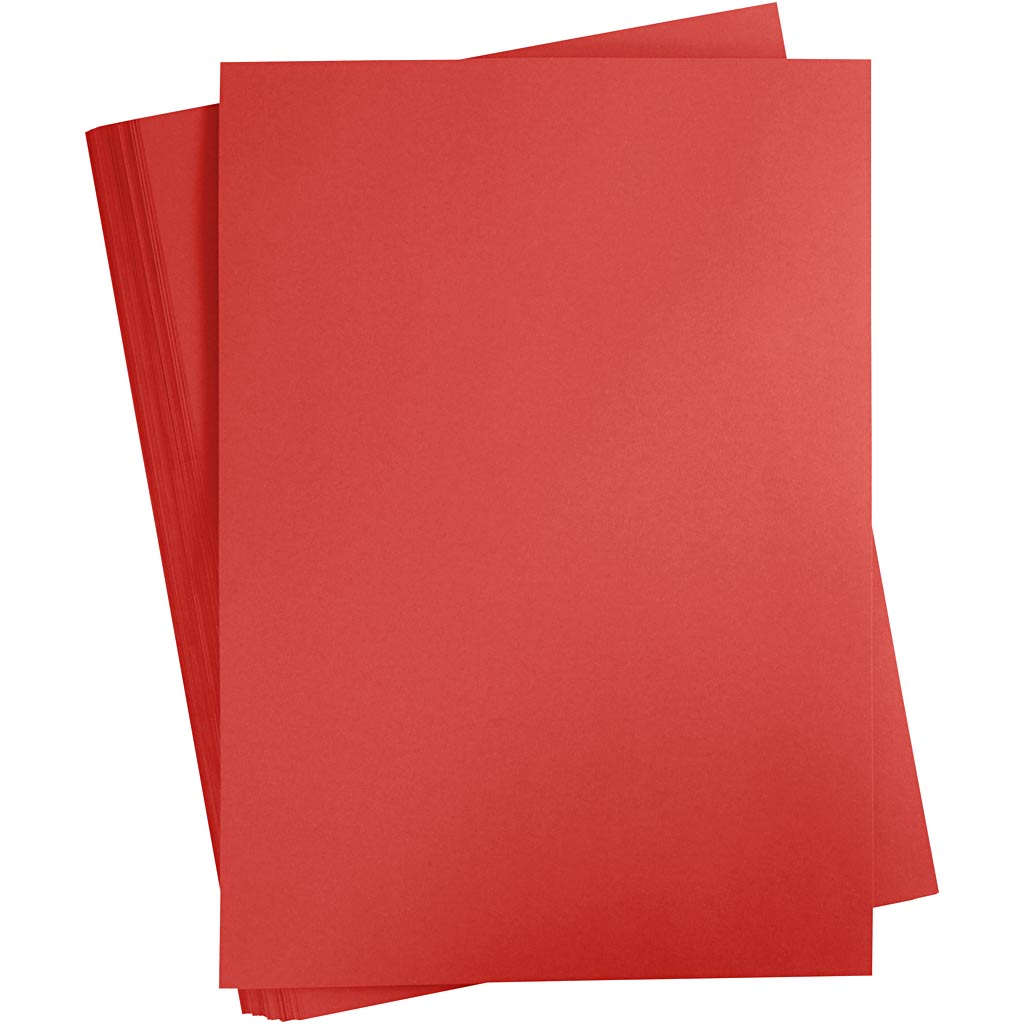 Creativ company cartulina de colores, a2, hoja 420x594 mm, 180 gr, rojo, 100 hojas 1 caja
