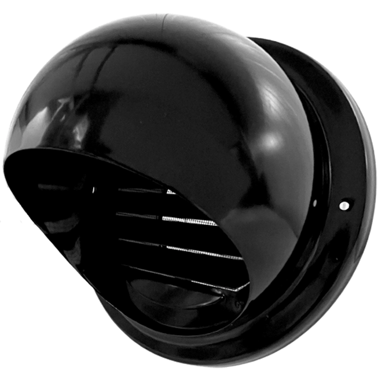 Renson 1066434 - rejilla de bolas de superficie de acero inoxidable negro tipo 638 ø125mm, de superficie | 2 piezas
