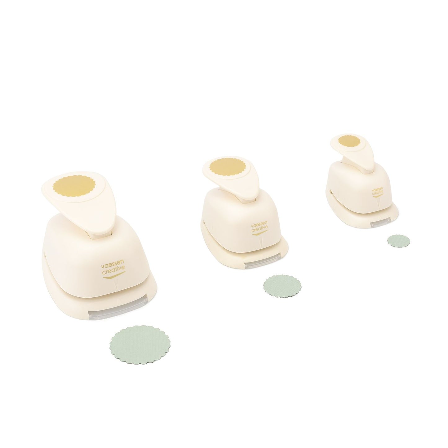 Vaessen creative • set di punzoni per figure cerchi smerlati 3 pz.