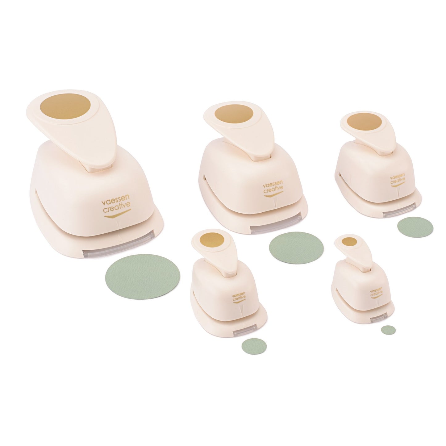 Vaessen creative • set di punzoni per figure cerchi 5 pz.
