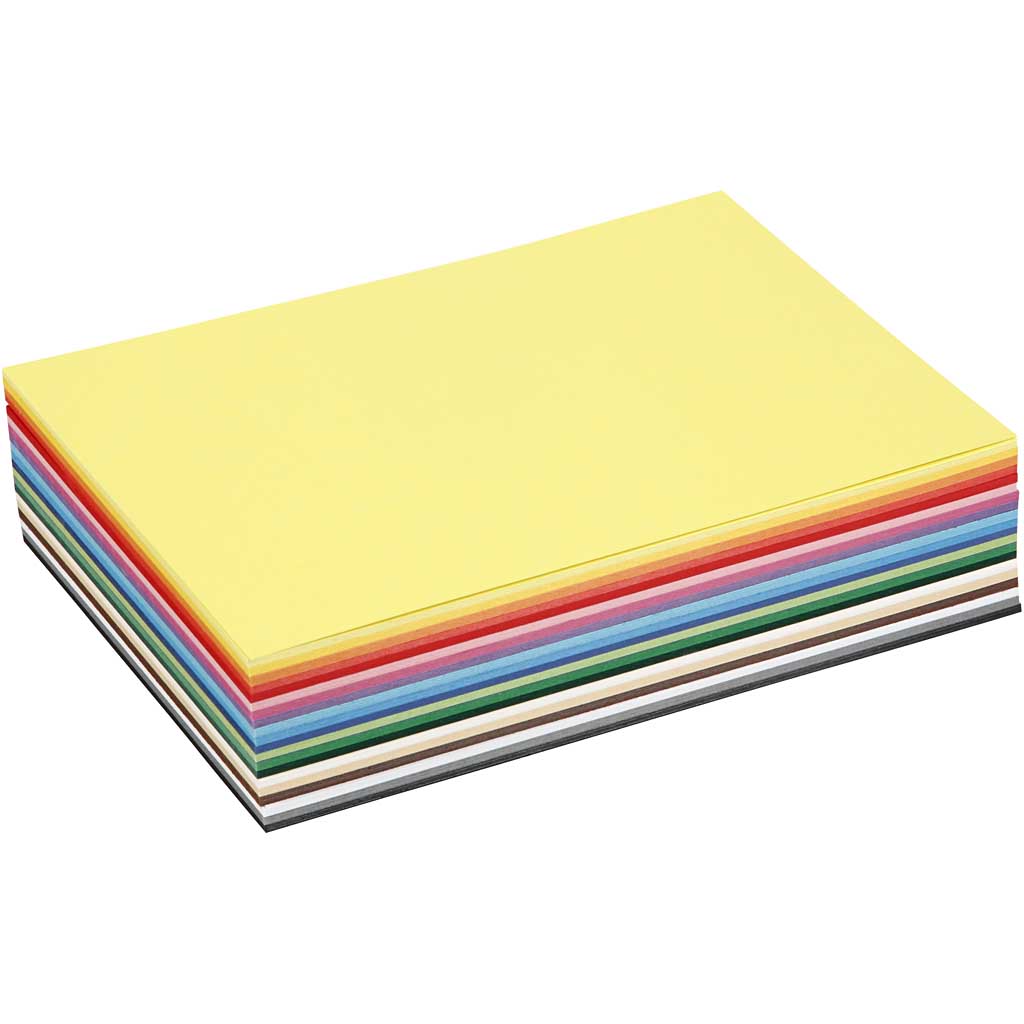 Cartoncino colorato Colortime, a5, foglio 148x210 mm, 180 gr, colori vari, 300 fogli vari 1 scatola