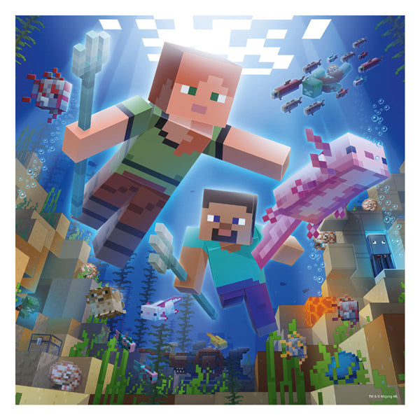 Ravensburger legpuzzel minecraft biomes, 3x49st.