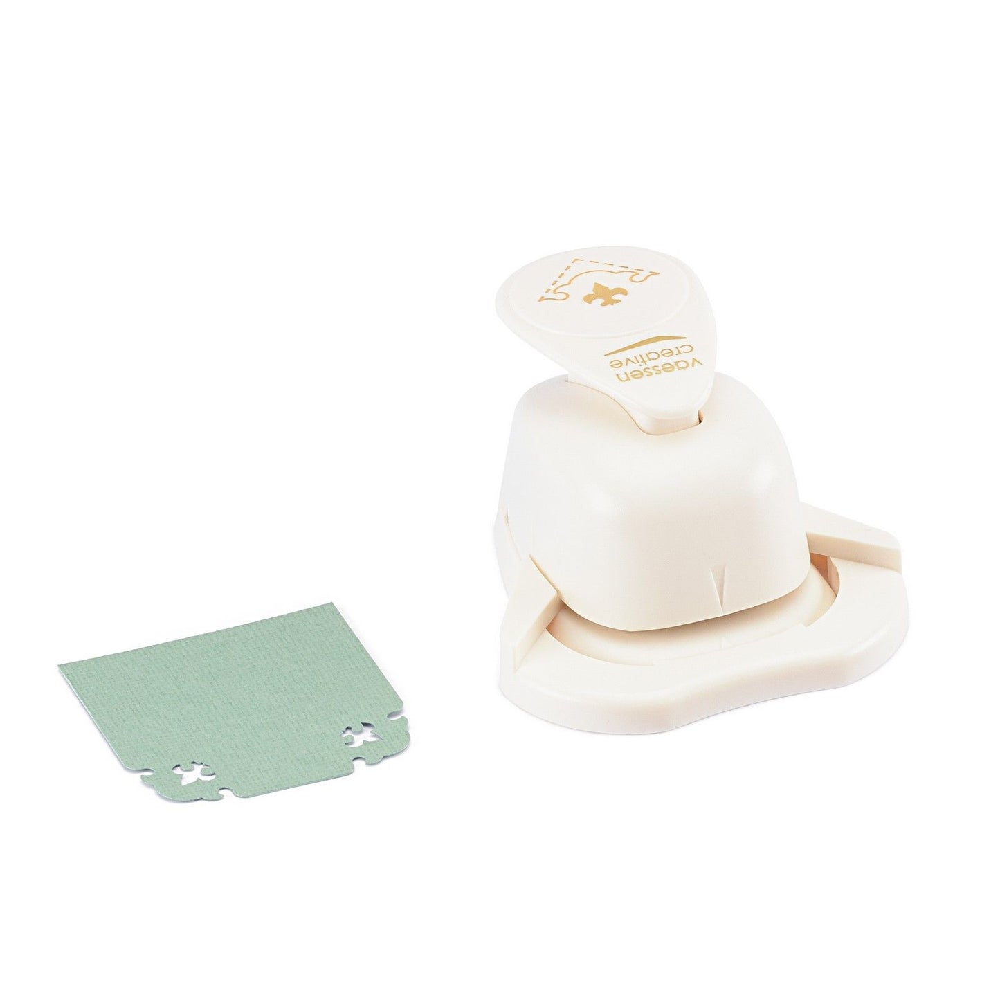 Vaessen creative • punch angolare giglio con bordo decorativo 1,8x2,2 cm
