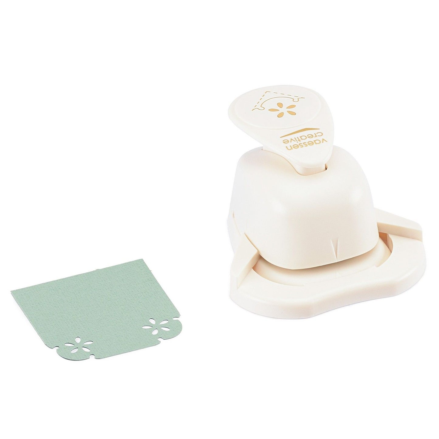 Vaessen creative • punch angolare margherita con bordo decorativo 2x2 cm