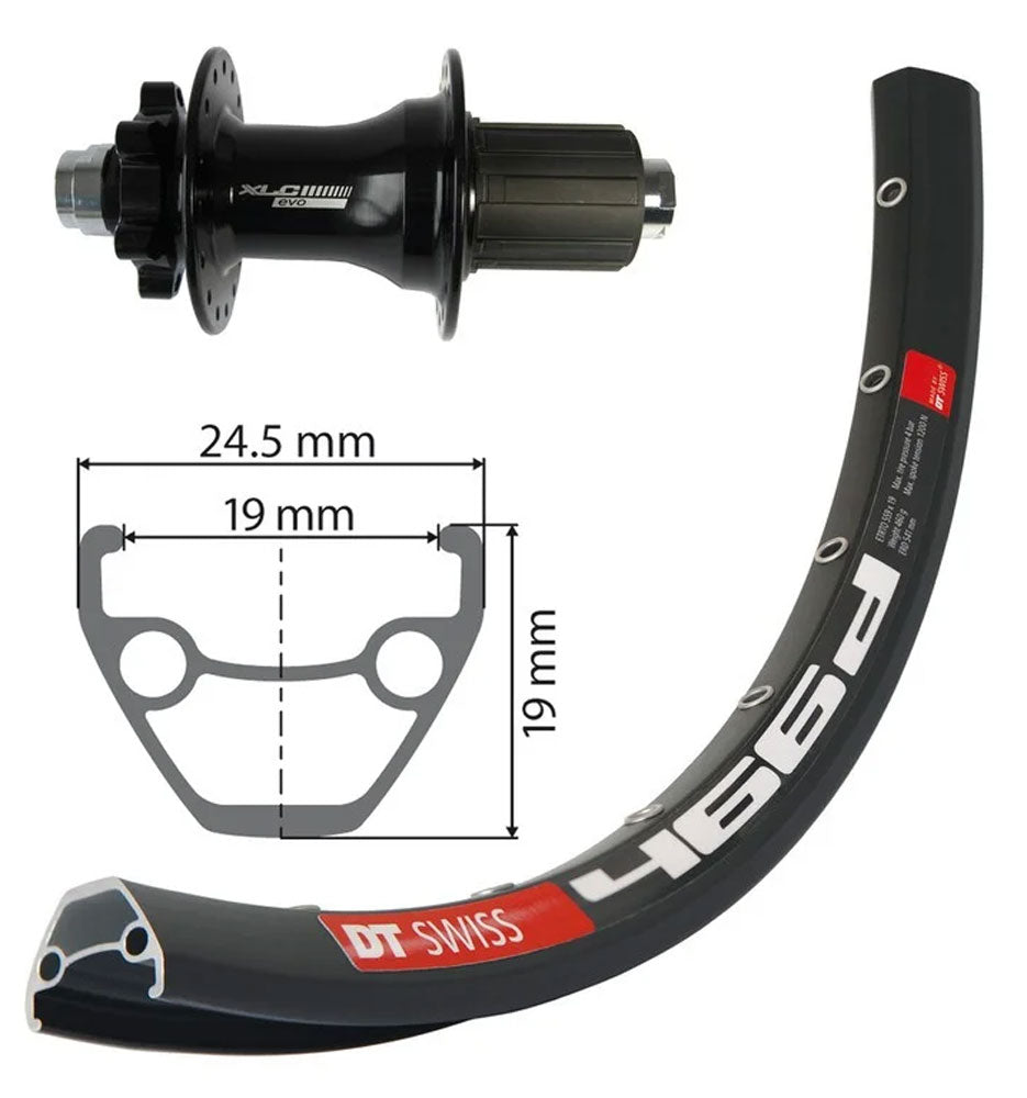 Xlc rw-a19 rueda trasera 29 disco 12mm