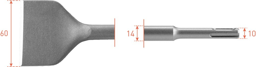 Scalpello a vanga Rotec sds 60x250mm