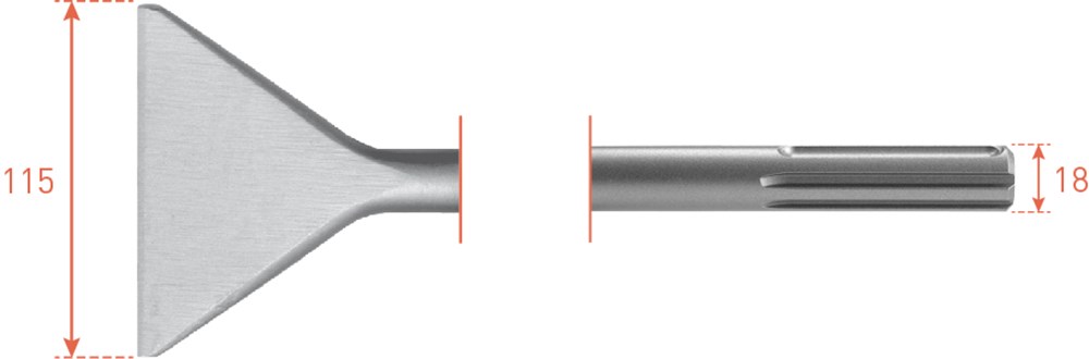 Cincel pala Rotec sds max 115x350mm