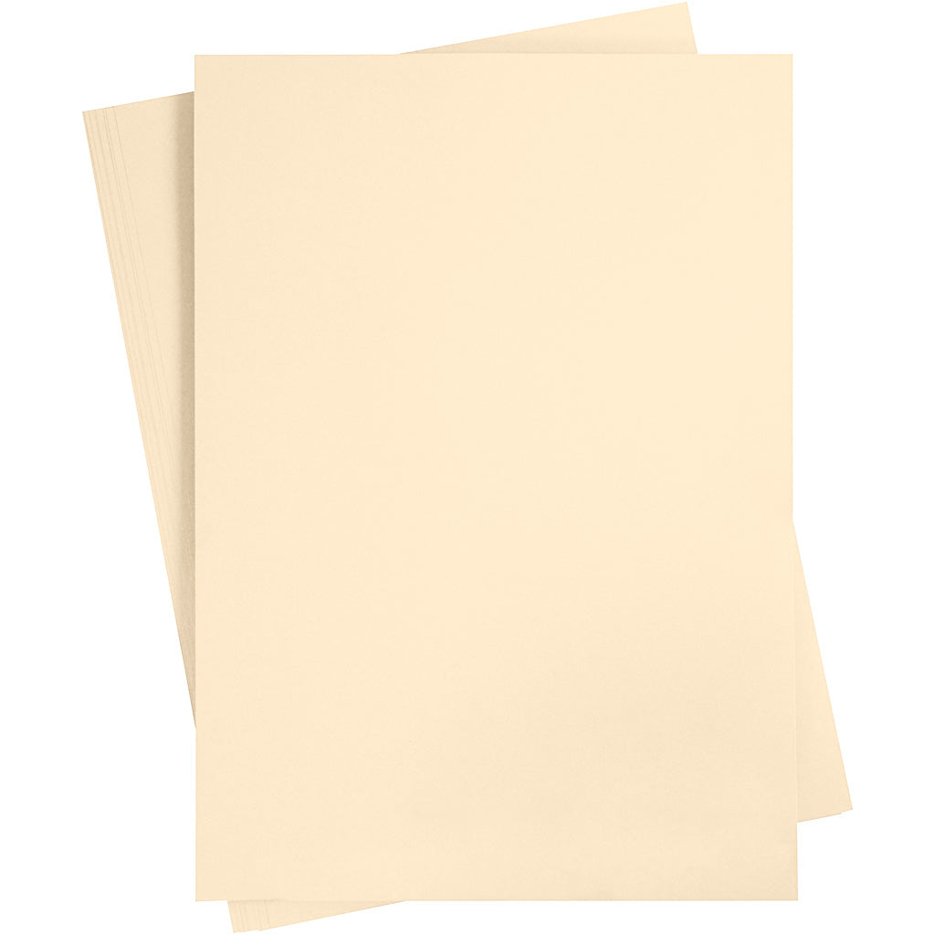 Creative Company Colored Cardboard, A2, foglio 420x594 mm, 180 gr, beige leggero, 10 fogli 1 scatola