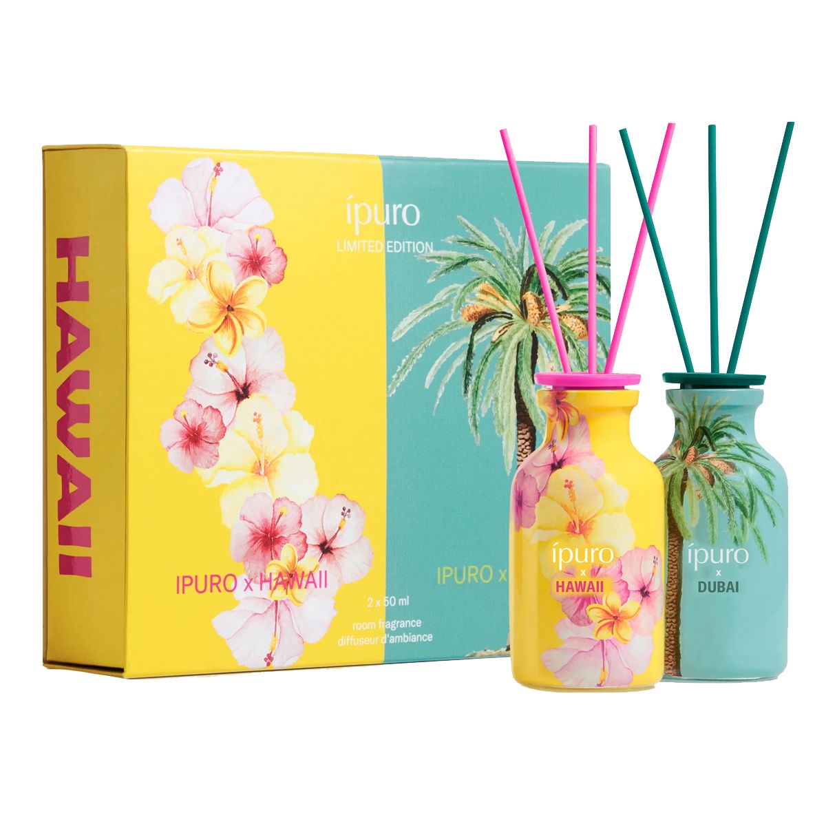 Set diffusore di fragranze Ipuro Hawaii Dubai 2x50ml