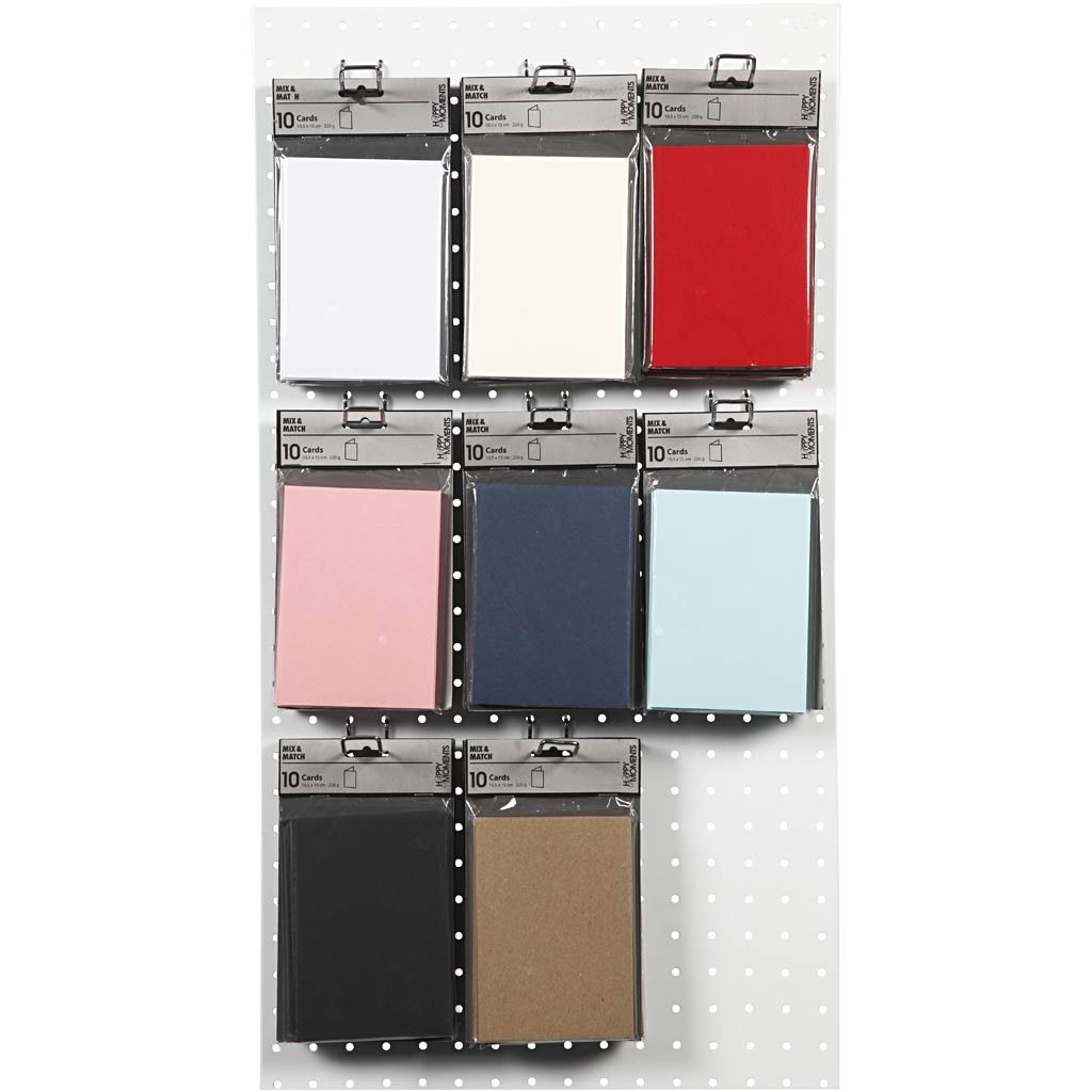 Tarjetas de empresa Creativ, tamaño tarjeta 10,5x15 cm, 220 gr, varios colores, caja 8x10 1 caja