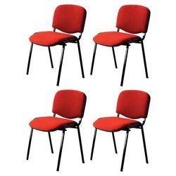 Silla de visita estilo Nowy apilable roja