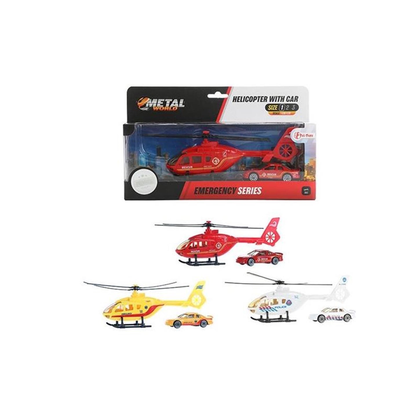 Toi-toys toi toys helicóptero con coche de metal