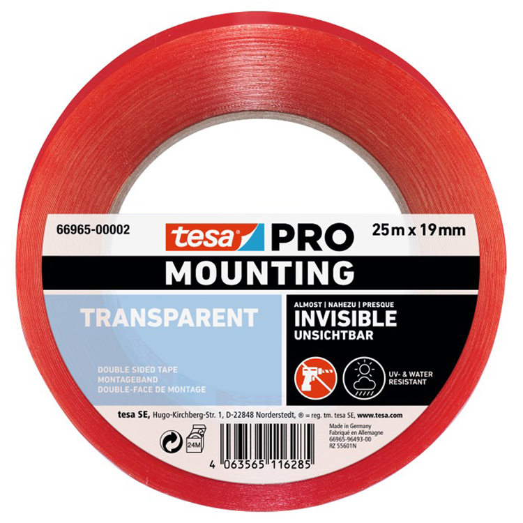 Tesa professional 1069298 - tesa montaggio pro trasparente 25m:19mm | 8 pezzi