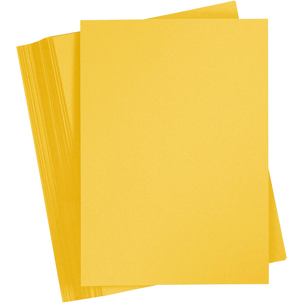Creativ company cartulina de colores, a4, hoja 210x297 mm, 180 gr, amarillo sol, 100 hojas 1 caja