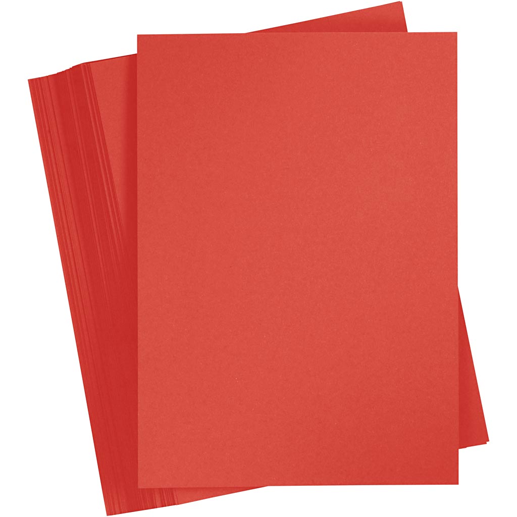 Creativ company cartulina de colores, a4, hoja 210x297 mm, 180 gr, rojo, 100 hojas 1 caja