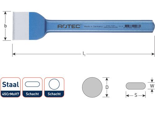 Scalpello per giunti Rotec piatto 60x230mm