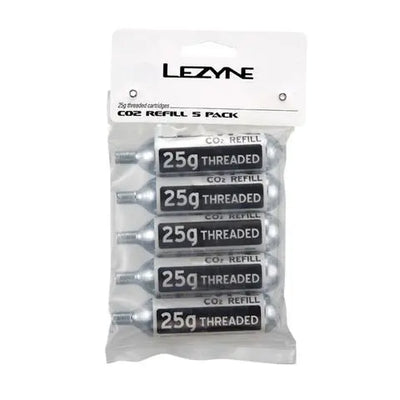 Cartuccia Lezyne co2 (5 pezzi) argento con adesivo bianco 25g