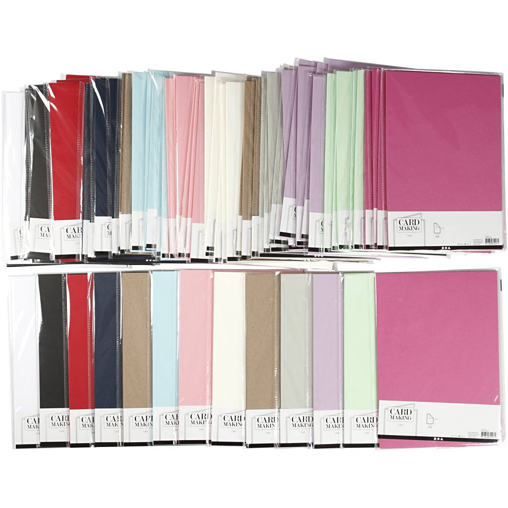 Cartulina empresa Creativ, a4, hoja 210x297 mm, 220 gr, varios colores, caja 12x10 1 caja