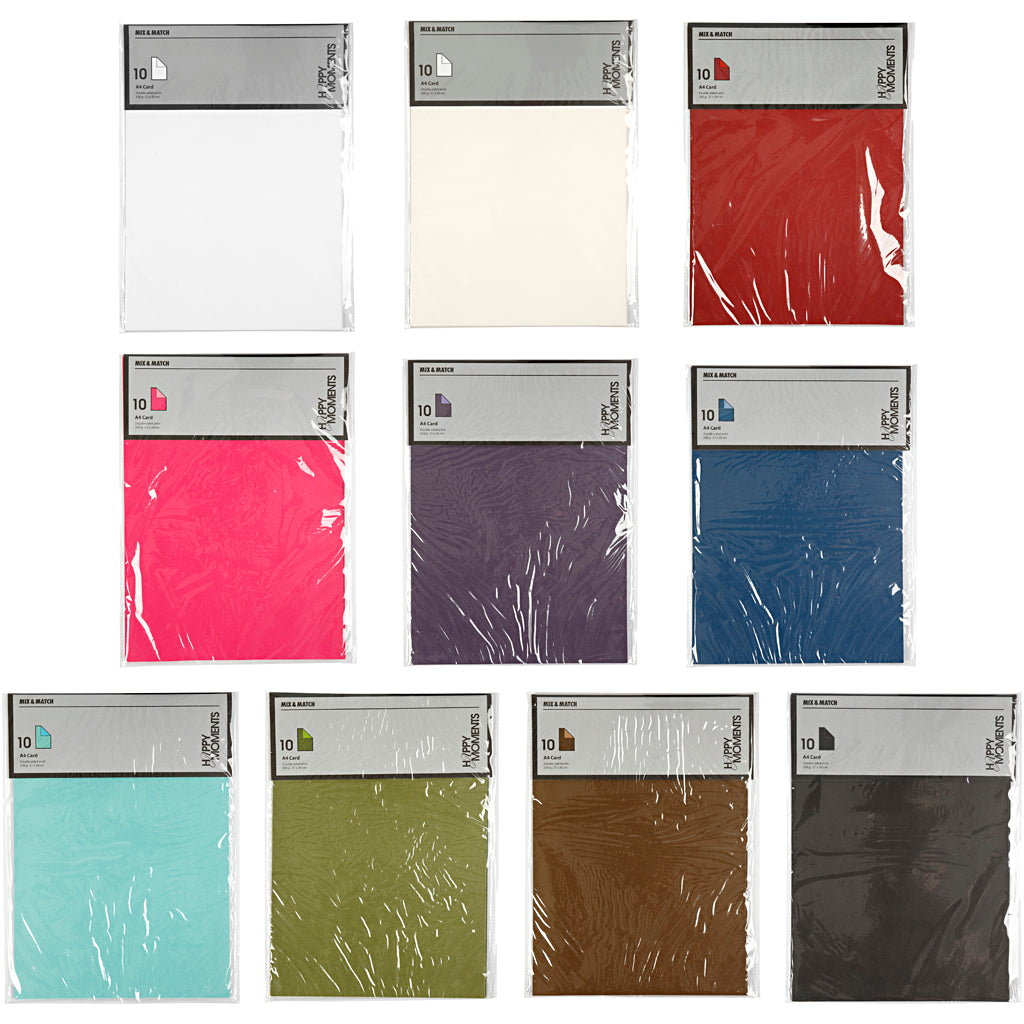 Creativ empresa cartulina estructurada, a4, hoja 210x297 mm, 250 g, varios colores, 30x10 hojas 1 caja