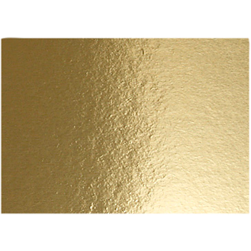 Creativ company cartón metalizado, a4, hoja 210x297 mm, 280 gr, dorado, 10 hojas 1 caja