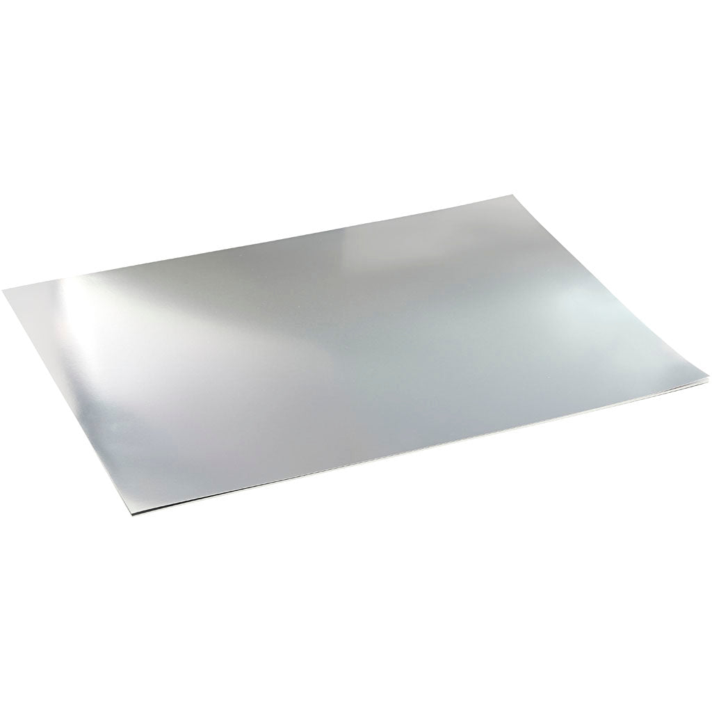 Creativ company cartoncino metallizzato, a2, foglio 420x594 mm, 280 gr, argento, 10 fogli 1 scatola