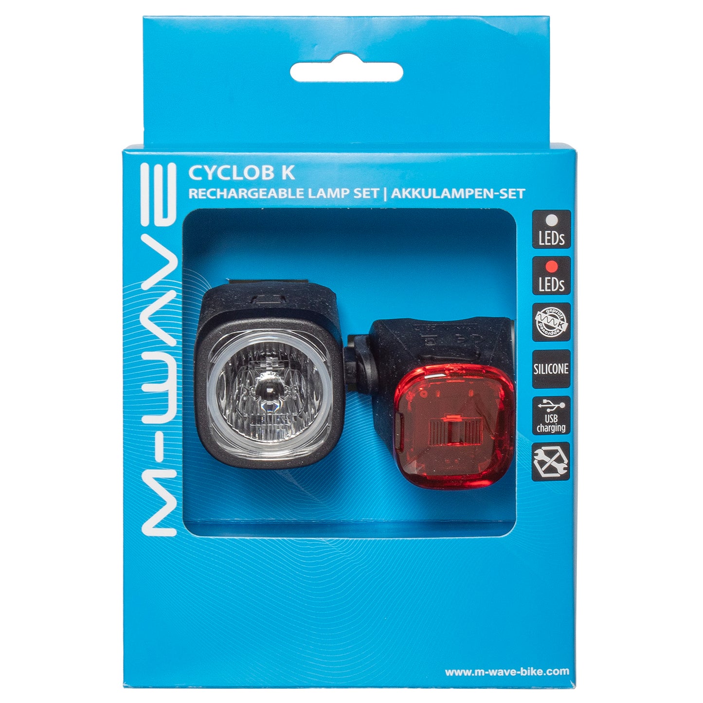 Conjunto de iluminación stvzo con batería recargable usb cyclob k m-wave