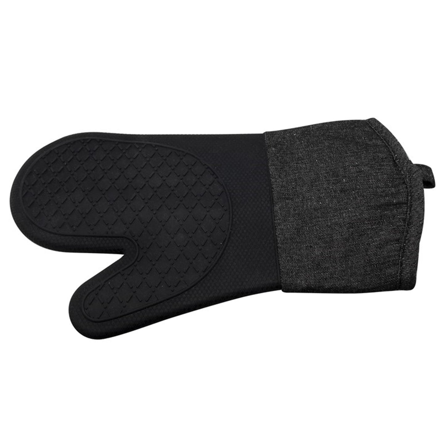 Utensilios de cocina guante para horno jeans de silicona negro 18x33cm