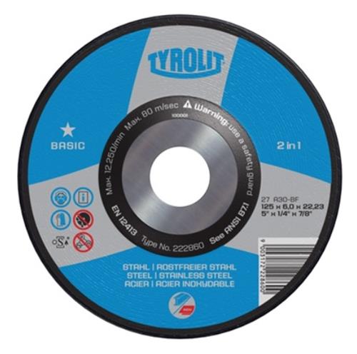 Tyrolit abs 125x6.0mm a30q-bf basic st acciaio inox | 10 pezzi