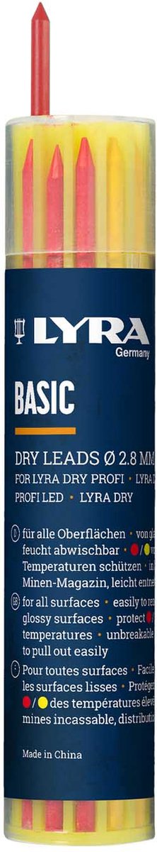 Set portamine Lyra da 12 pezzi per nero rosso giallo