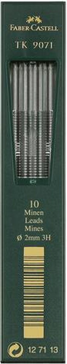 Mine Faber-castell - tk9071 - larghezza tratto 2,0 mm - durezza 3h - 10 pezzi - fc-127113