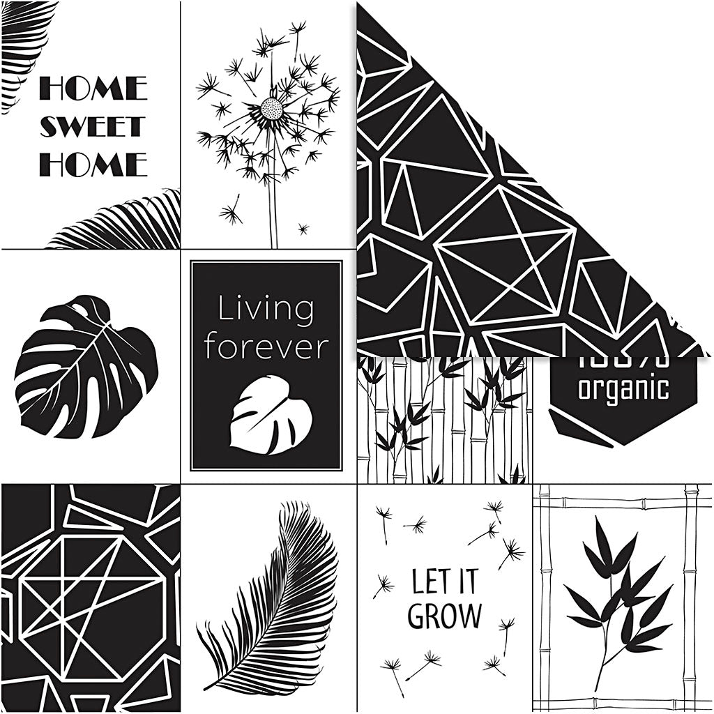 Carta Vivi Gade Design, motivo foglie, 180 gr, 5 fogli 1 scatola
