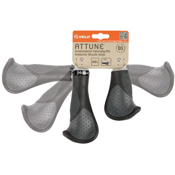 Velo handle set Comfort 3D-gel 135 92mm black gray